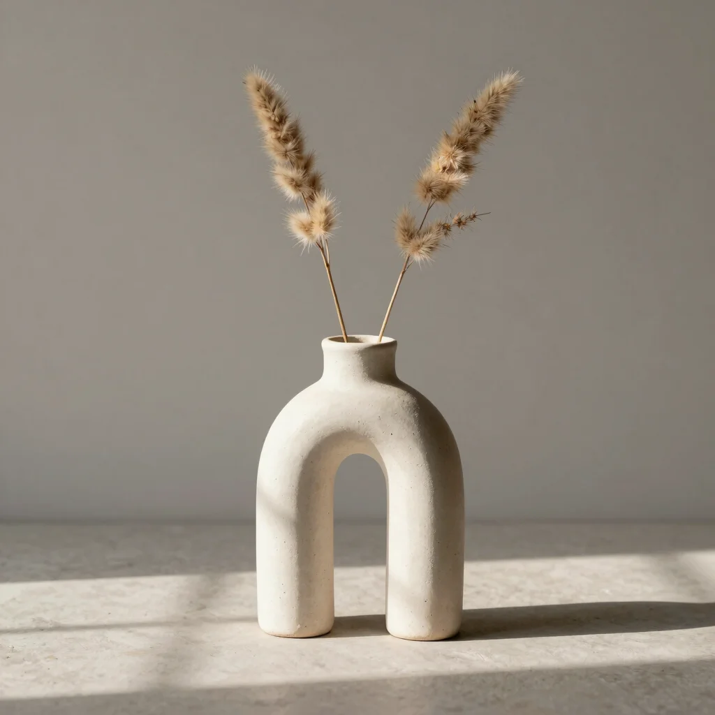 Sculptural Arch Stoneware Vase