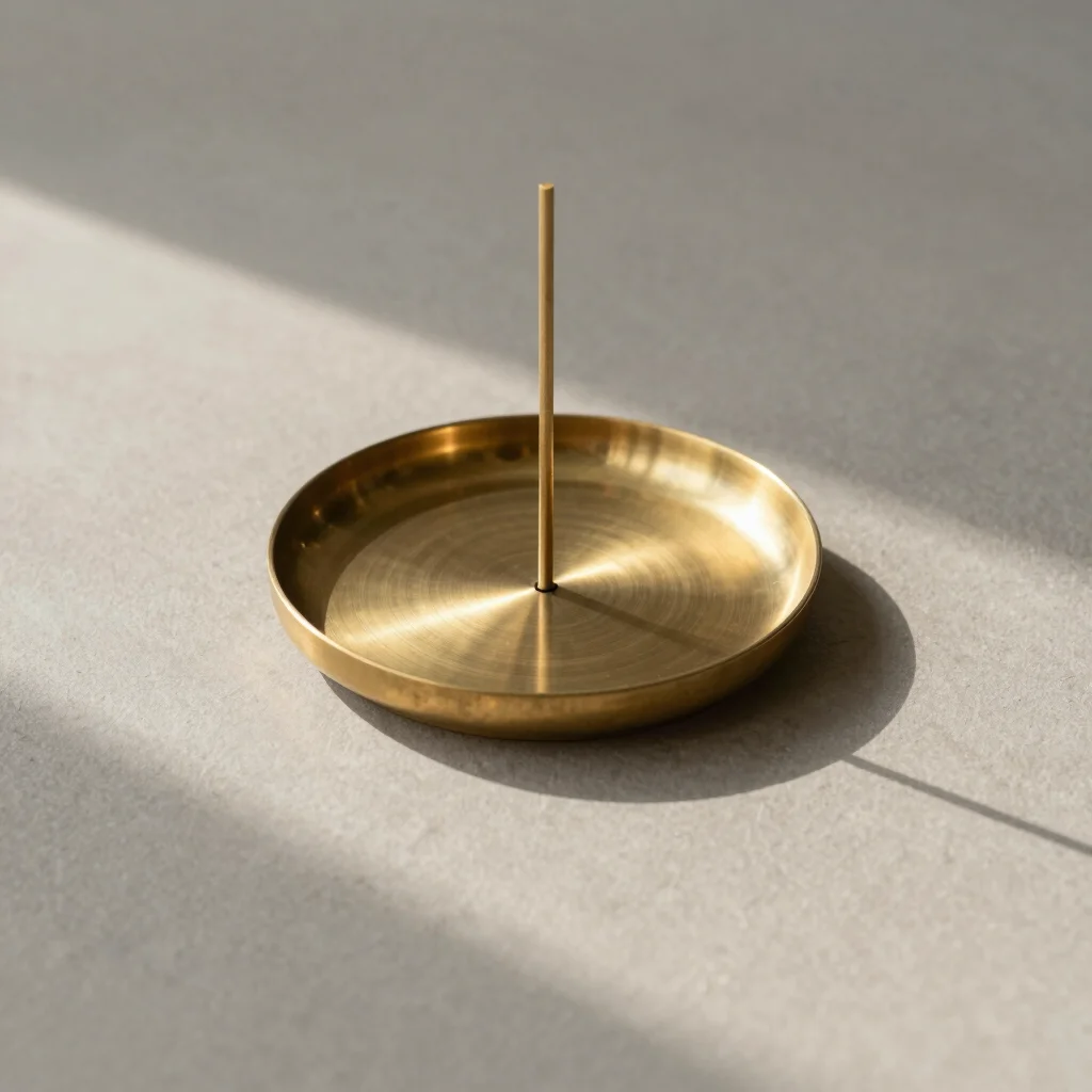 Brushed Solid Brass Incense Holder